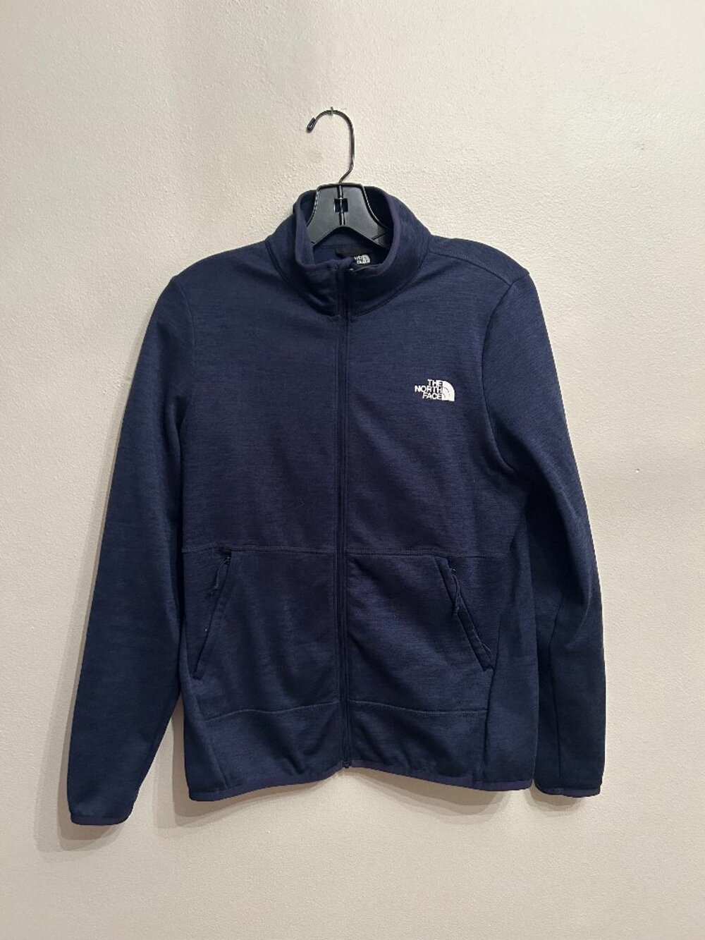 North Face Women's Navy Blue Fleece Zip Up Size S